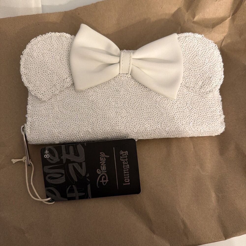 Disney Minnie Mouse Sequin Wedding Zip Around Wallet